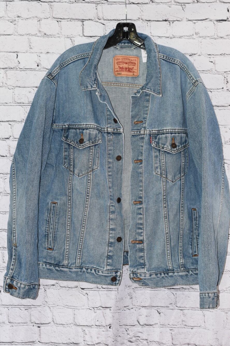 LEVI'S Trucker Blue Denim Jacket 70507 USA Red Tab Size XL